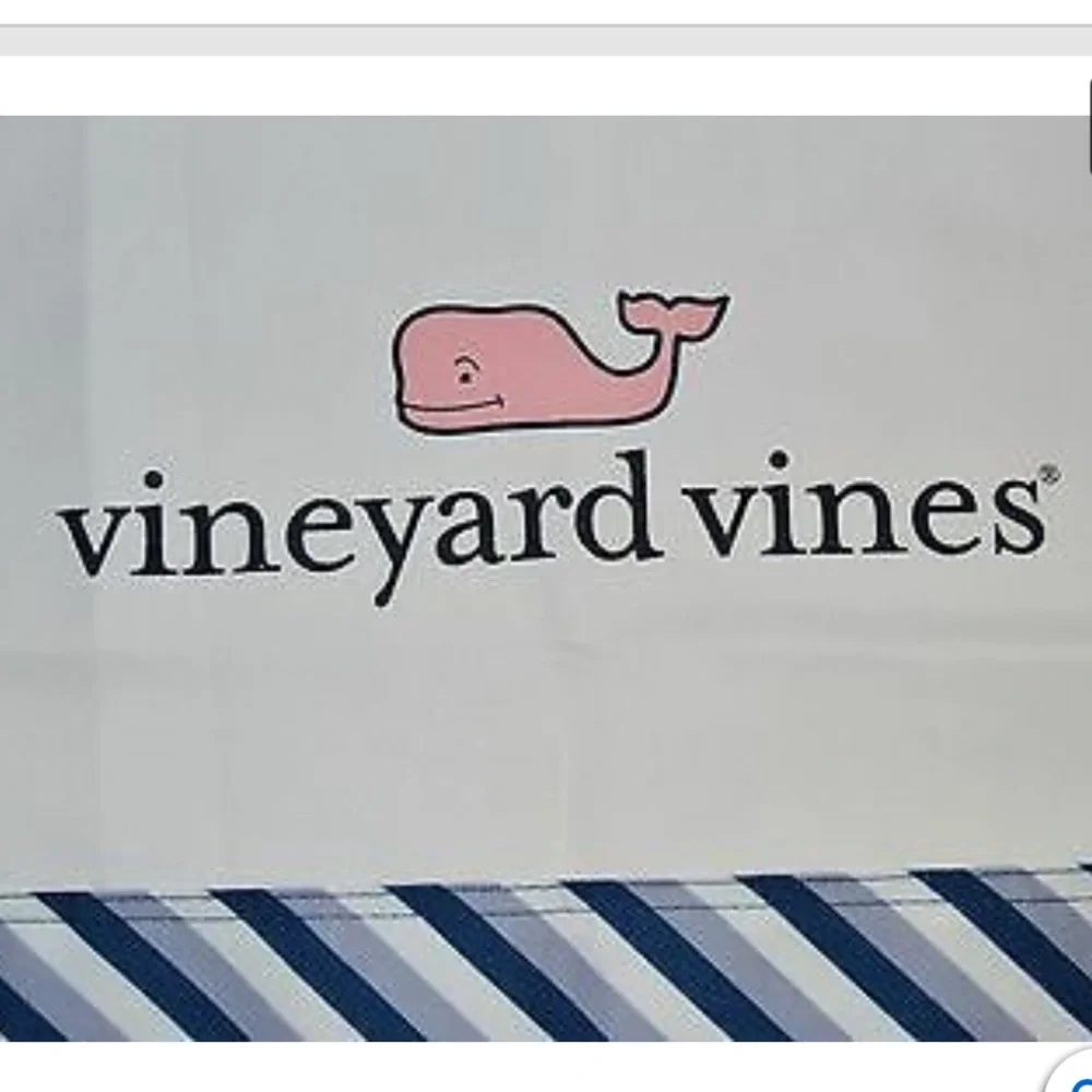 Discontinued Vineyard Vines Navy Striped Canvas Laundry Bag